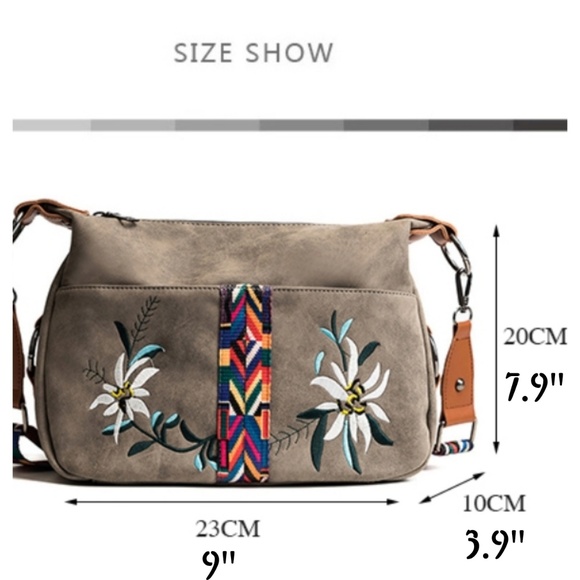 ⚘GRAY Vegan Leather Crossbody B… - Picture 4 of 8